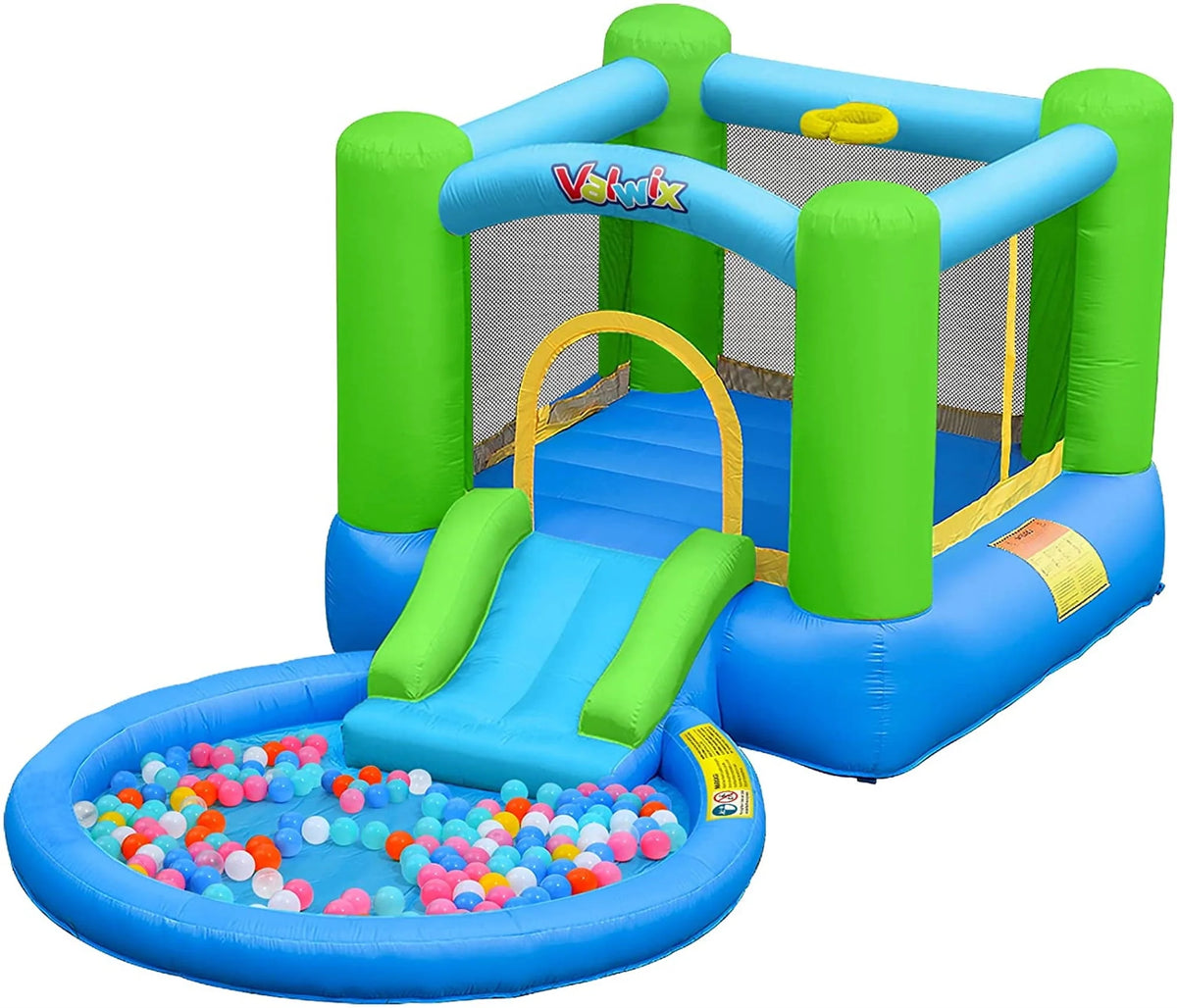 Inflatable Bounce House with Blower, Waterslide & Pool C782