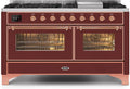 60 Dual Fuel Natural Gas Range Burgundy Copper Trim P982