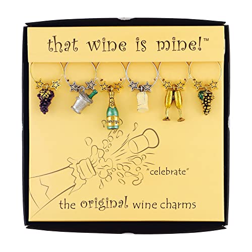 Multicolor Set of 6 Wine Charms F939