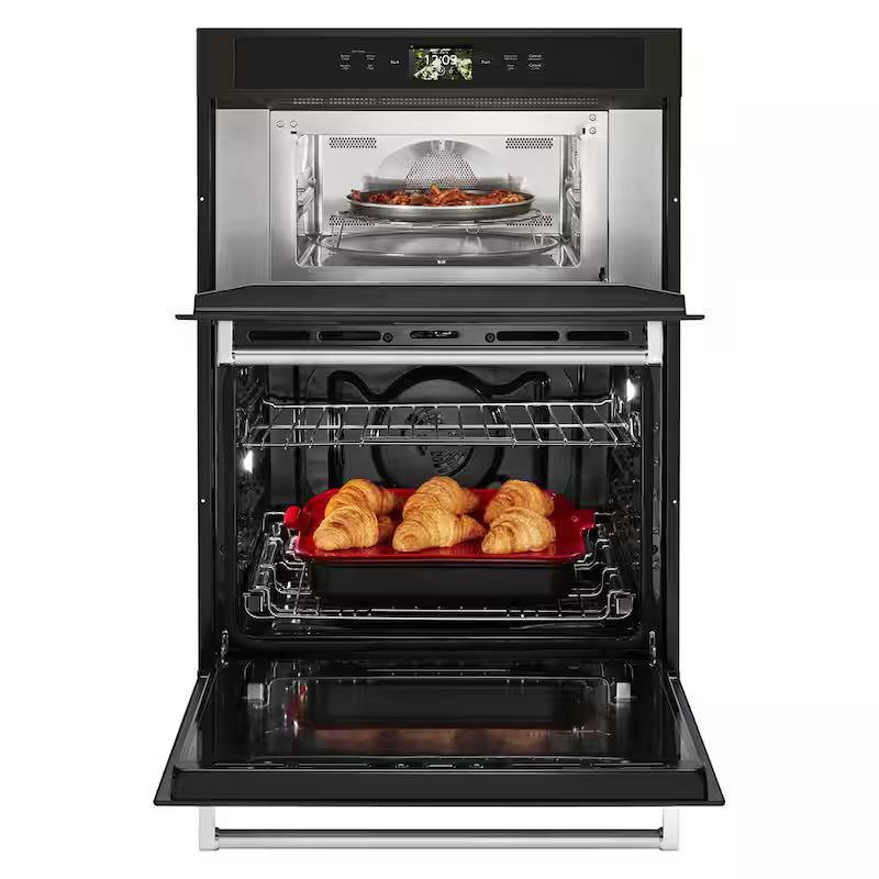 30 in. Electric Convection Wall Oven with Built-In Microwave in Black Stainless N2026