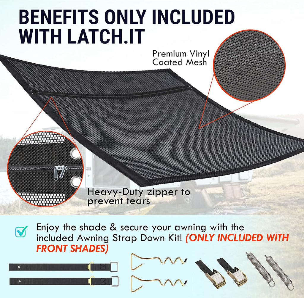 RV Awning Shade Screen 7x9 Mesh UV-Resistant M5996
