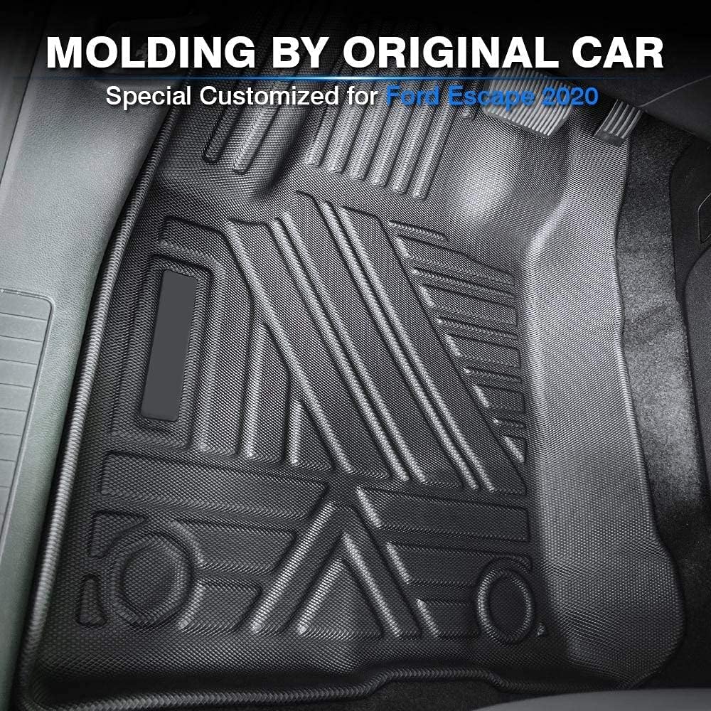 Custom Fit All Weather Floor Mats Full Set Black Non-Slip C614