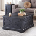 Black Square Wood Lift Top Coffee Table with Storage C3323