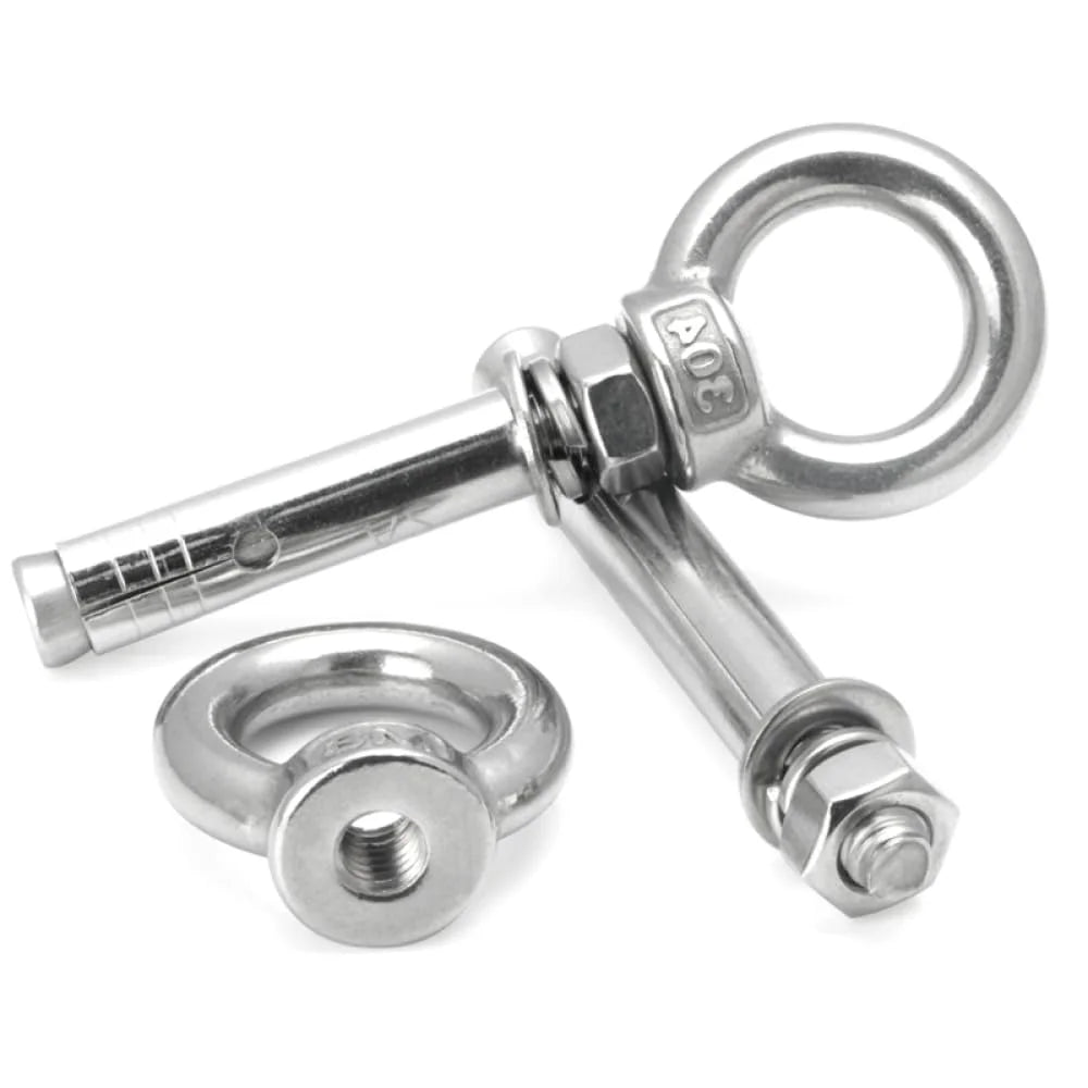 304 Stainless Steel Lifting Eye Bolt M8x80mm 2pcs D113