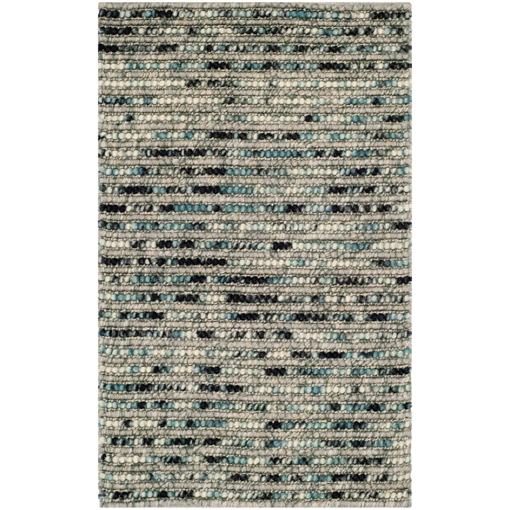 Grey Multi Braided Striped Area Rug 4' x 6' U852519