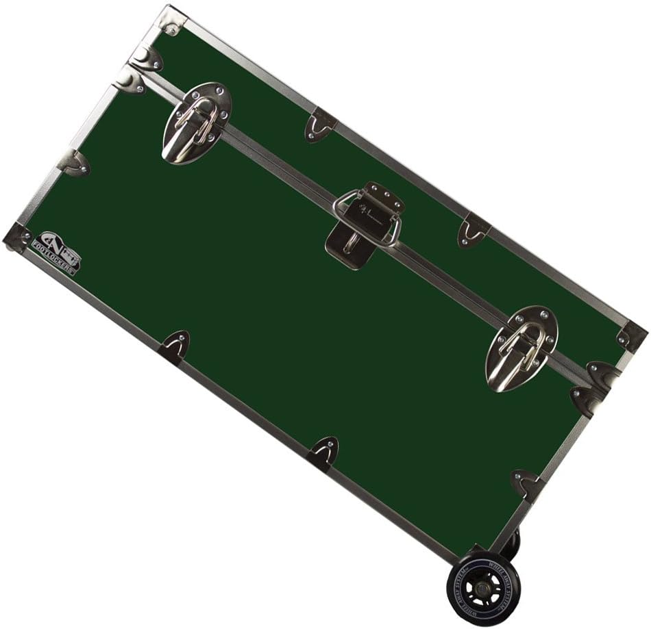 Lockable Trunk Footlocker with Wheels Large 32 x 18 x 16.5 Inches Purple F1926