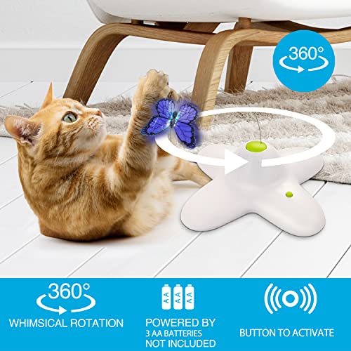 2 in 1 Cat Wand Toy with Butterfly Spinner, USB Rechargeable F921690