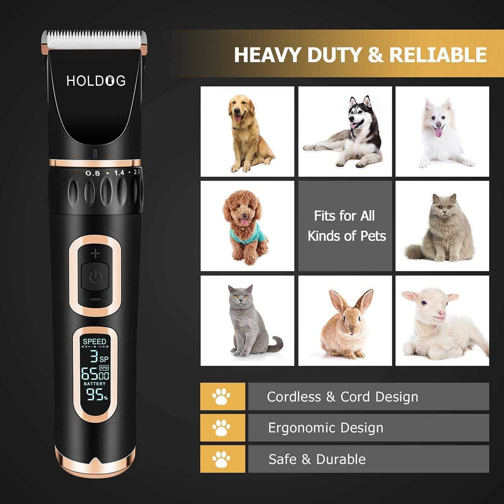 Heavy Duty Dog Grooming Clipper 3-Speed Rechargeable Cordless Pet Grooming Tools X221