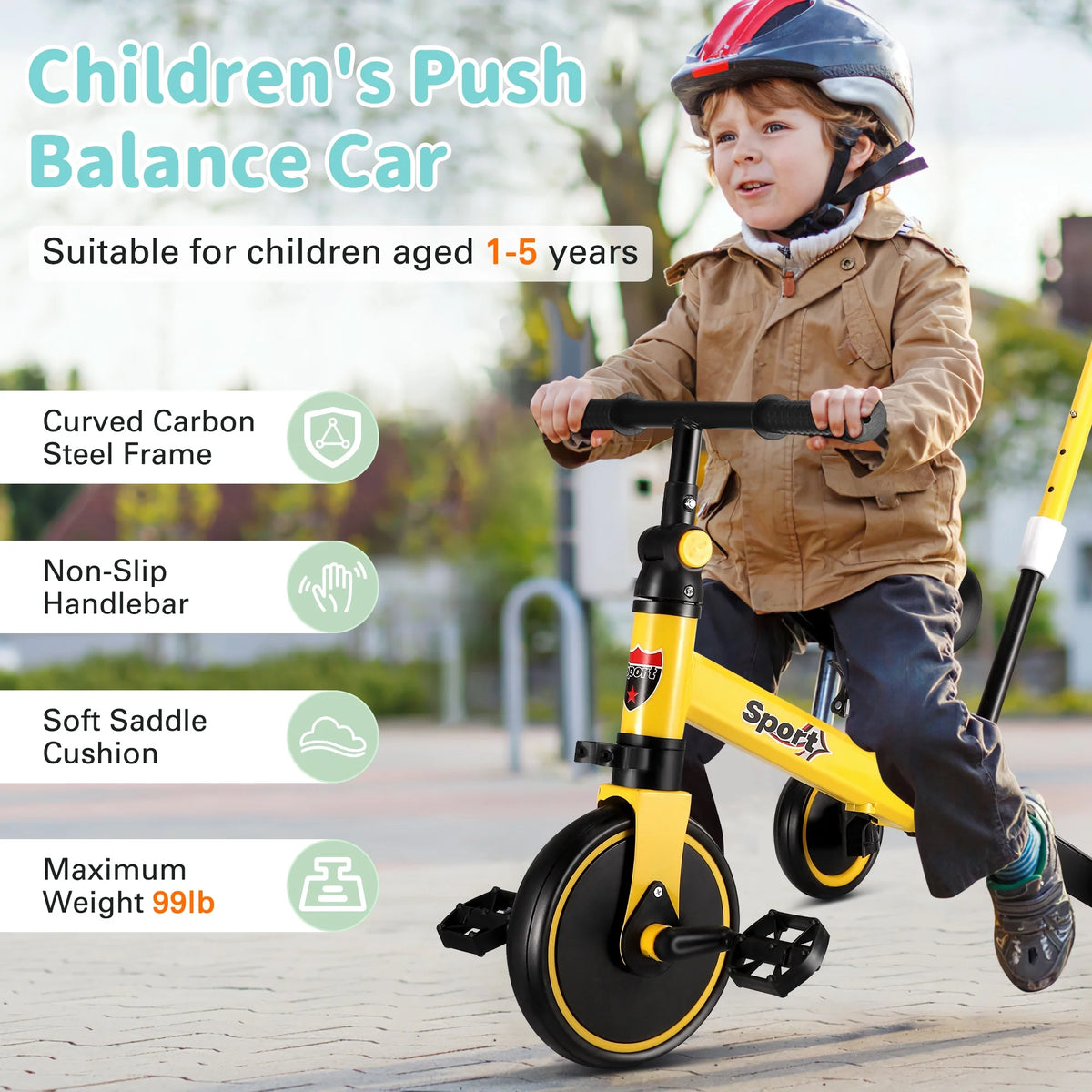 6 in 1 Kids Tricycle with Adjustable Seat and Removable Pedal Z8176
