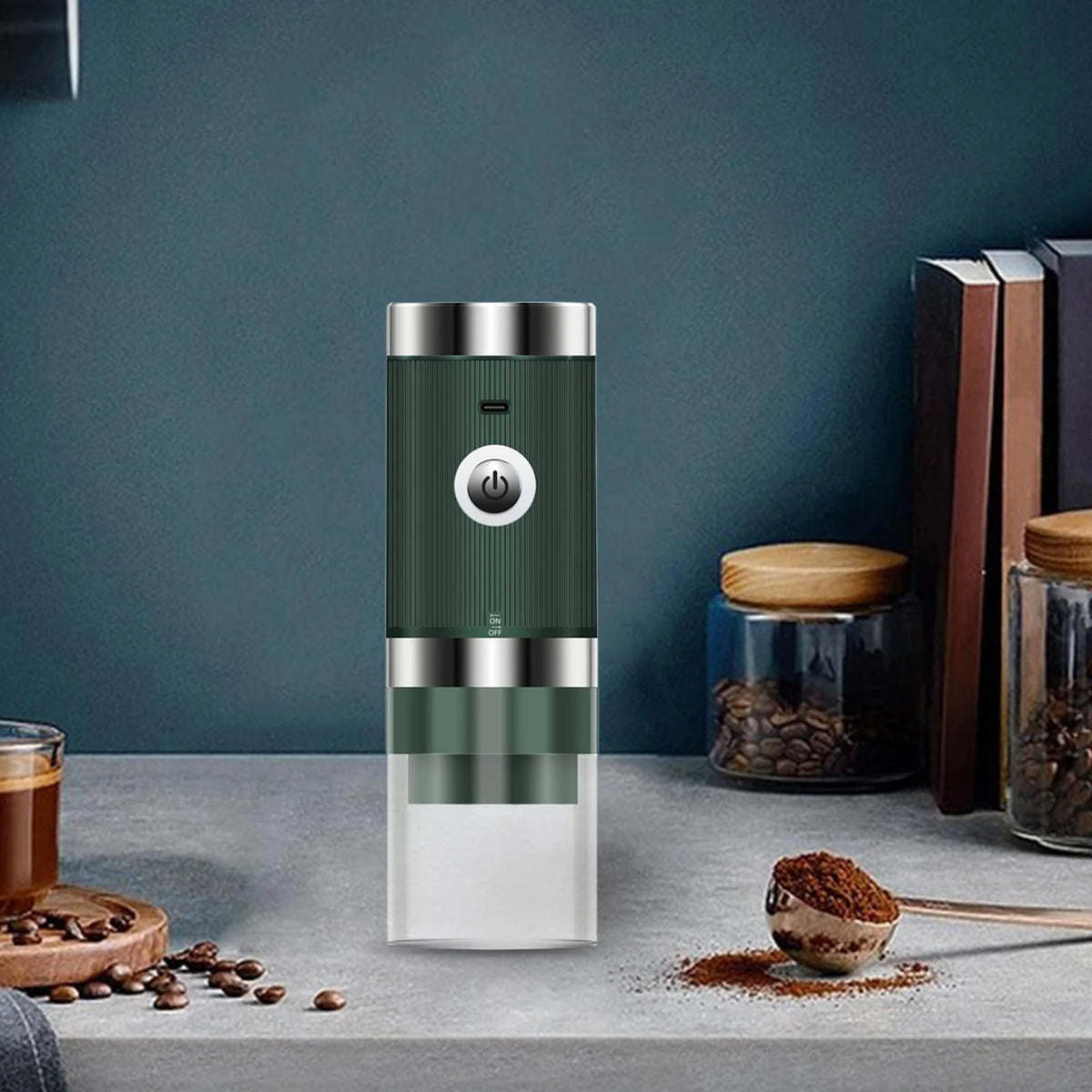 Green Stainless Steel Electric Coffee Grinder S847