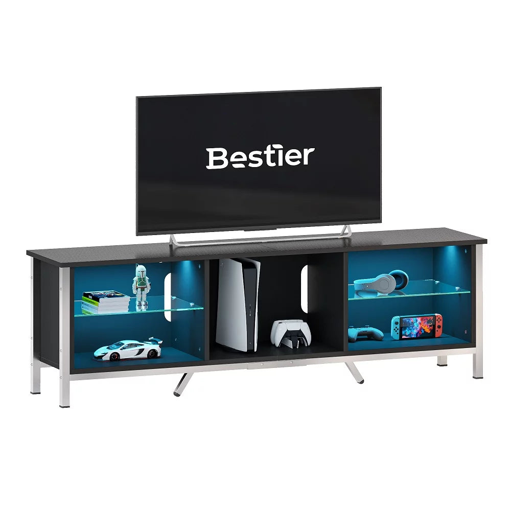 Black TV Stand with LED Lights V586637