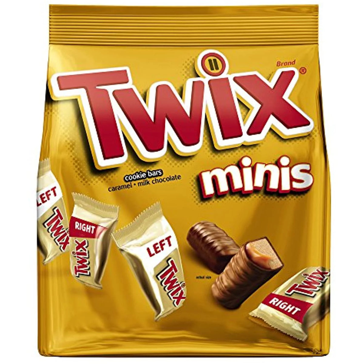 Caramel Chocolate Cookie Bar Candy 9.7 Ounce Bag Pack Of 8 X82152