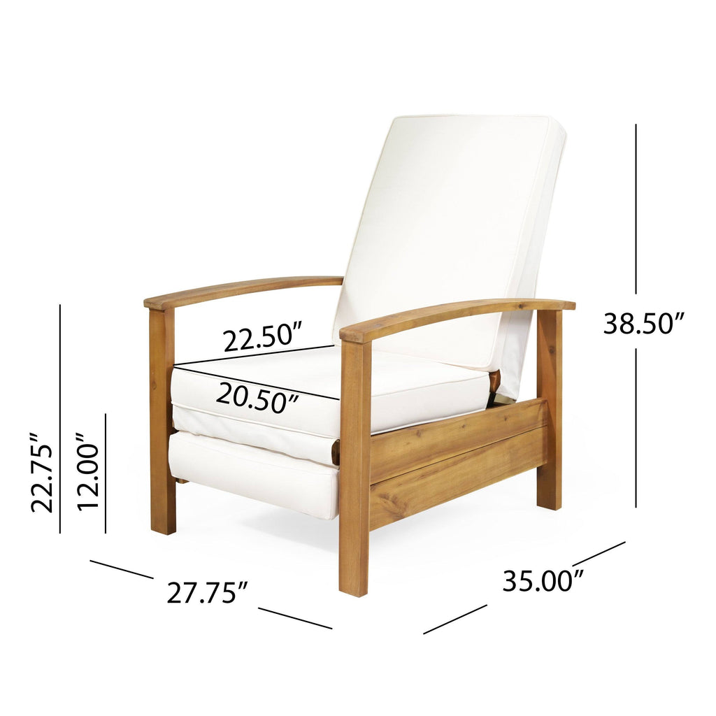 Sandblast Gray Acacia Wood Push Back Recliner E145241