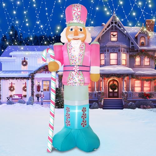 10FT Pink Inflatable Nutcracker with Built-in LED F710091