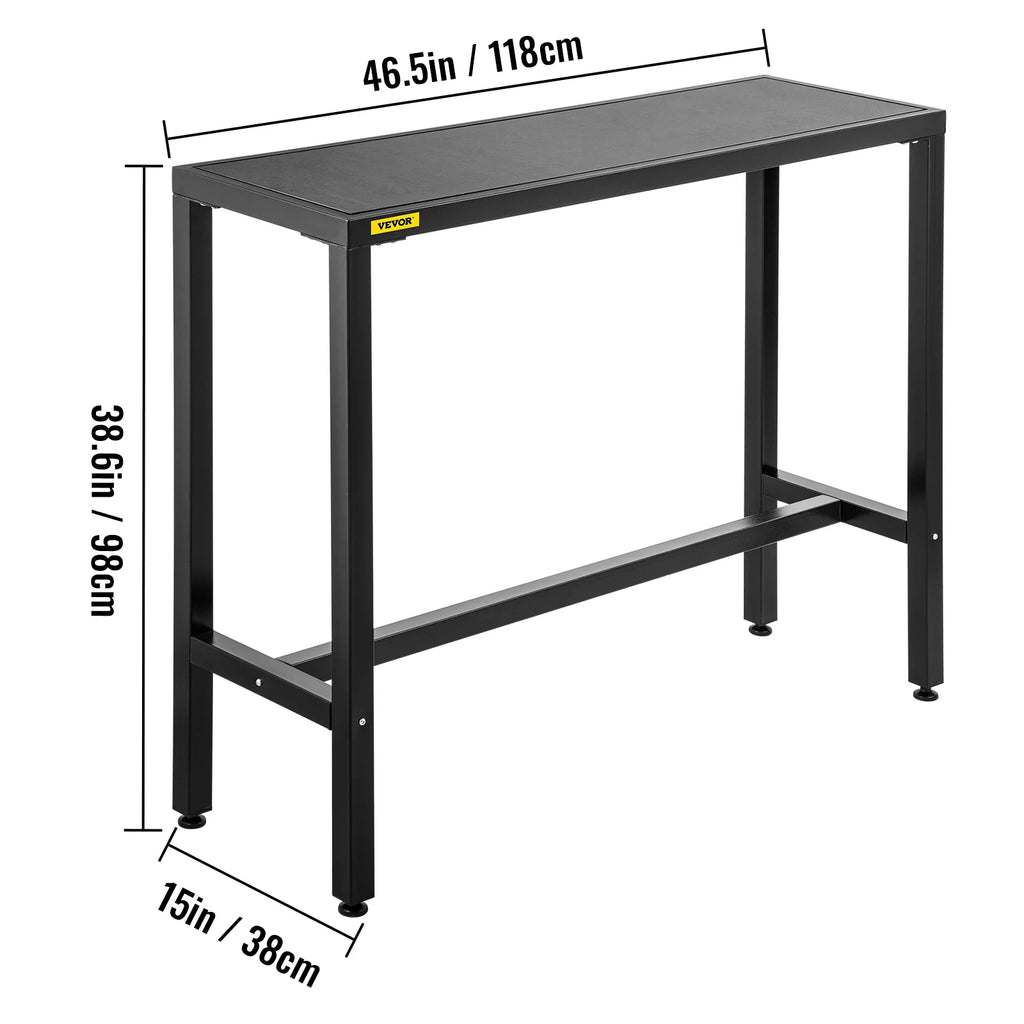 Narrow Rectangular Bar Height Outdoor Table with Adjustable Feet P940615