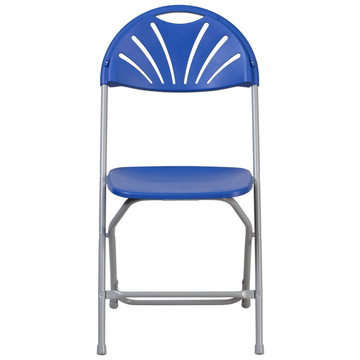 2 Pack Blue Plastic Fan Back Folding Chair I446