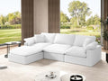 White U-Shaped Sectional Sofa with Detachable Covers E27841