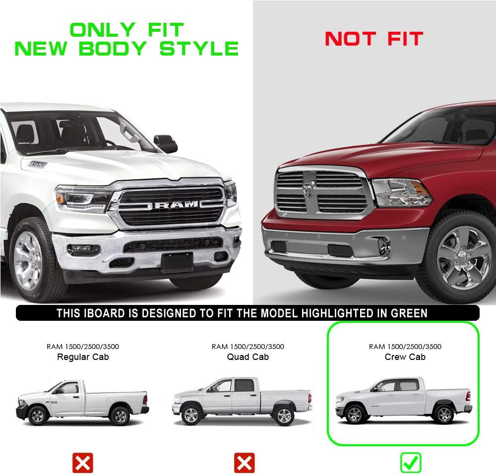6in Black Running Boards H477