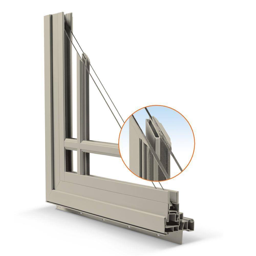 White Vinyl Awning Window with Fiberglass Mesh Screen E941898