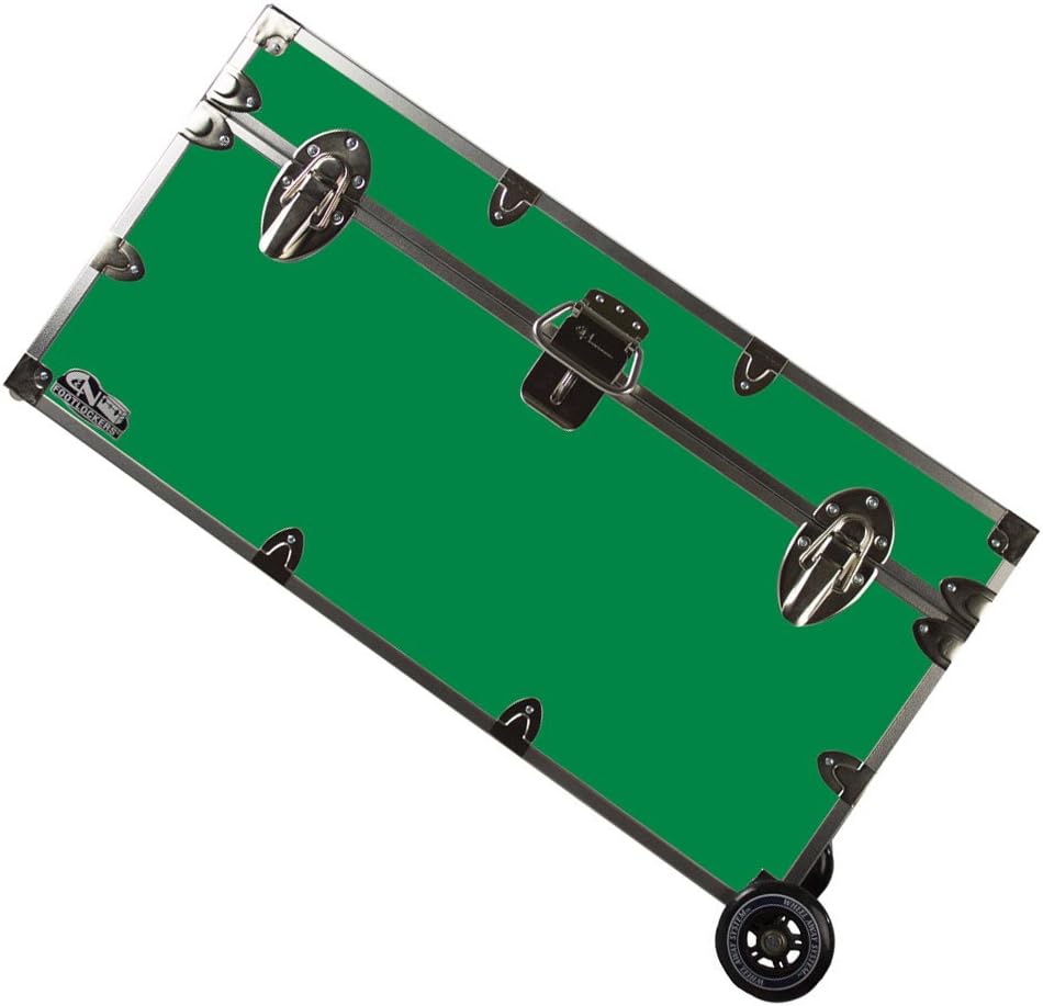 Lockable Trunk Footlocker with Wheels Large 32 x 18 x 16.5 Inches Purple F1926