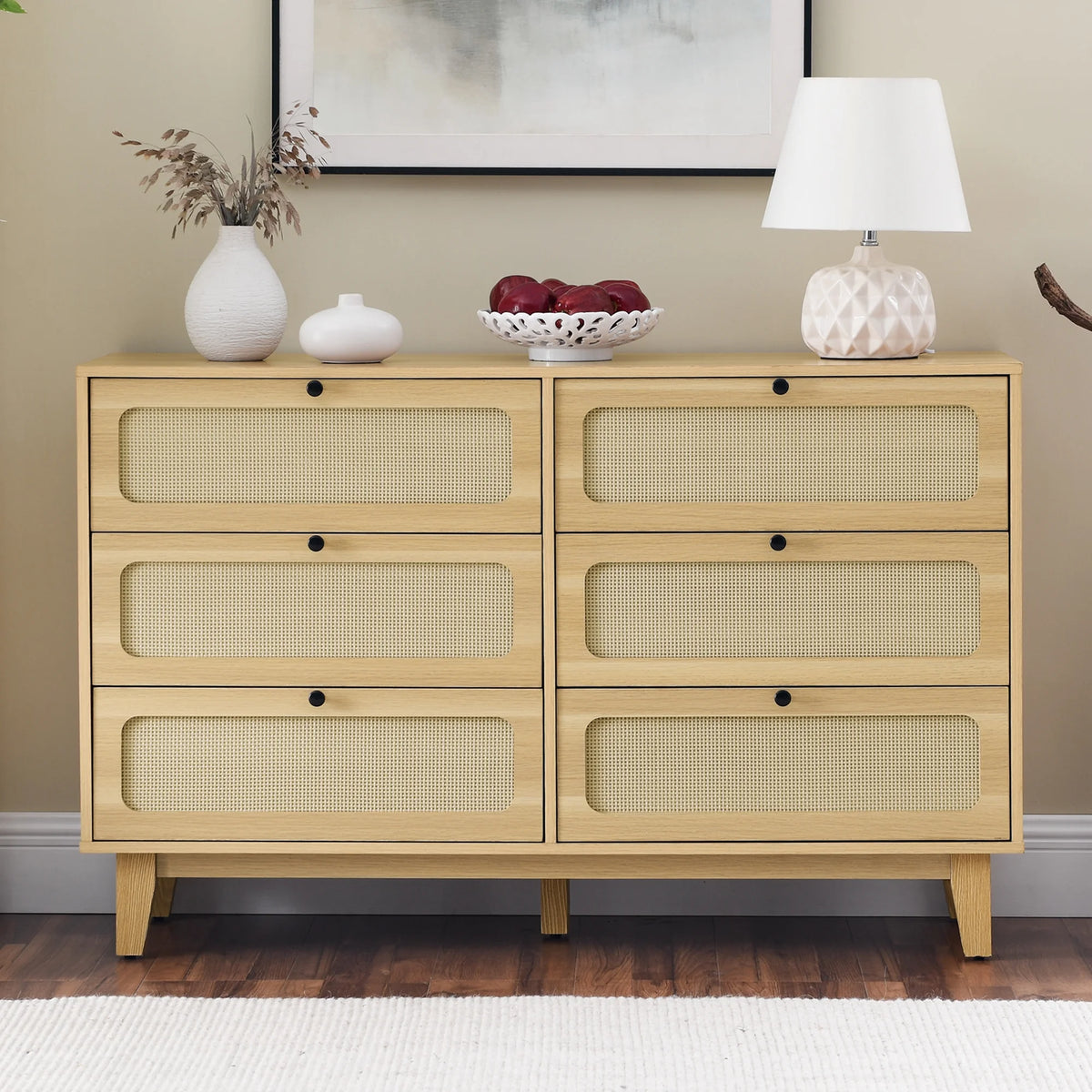 6 Drawer Rattan Dresser V8811