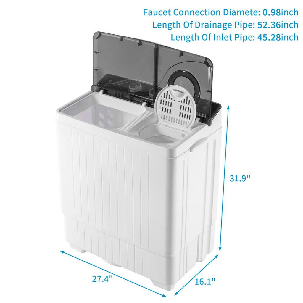 Portable Twin Tub Washing Machine 18Lbs Washer 8Lbs Spinner M677