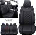 Black-White Waterproof Leather Car Front Seat Covers (2 PCS Front) D443170