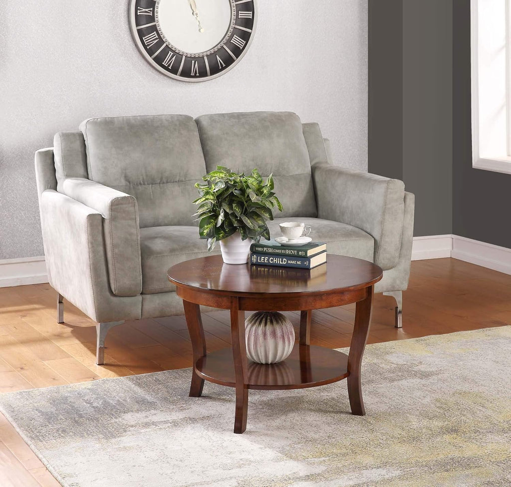 Round Coffee Table, Driftwood/White F737