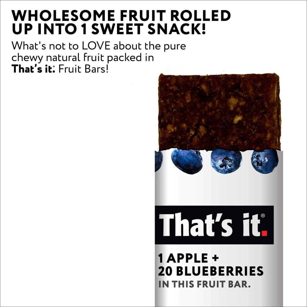 Apple Blueberry 100% Natural Fruit Bar 12 Pack D856