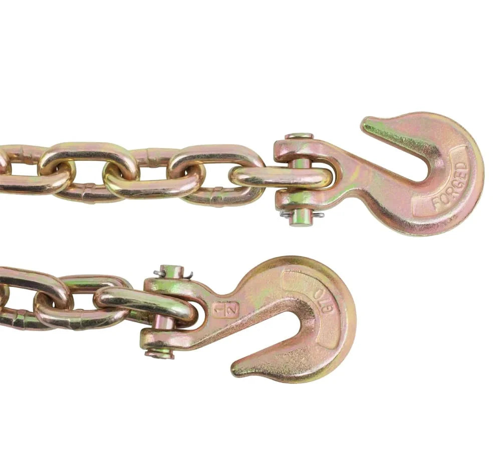4 Pack 1/2 Inch x 20 FT Grade 70 Binder Chain with Clevis Grab Hooks R371