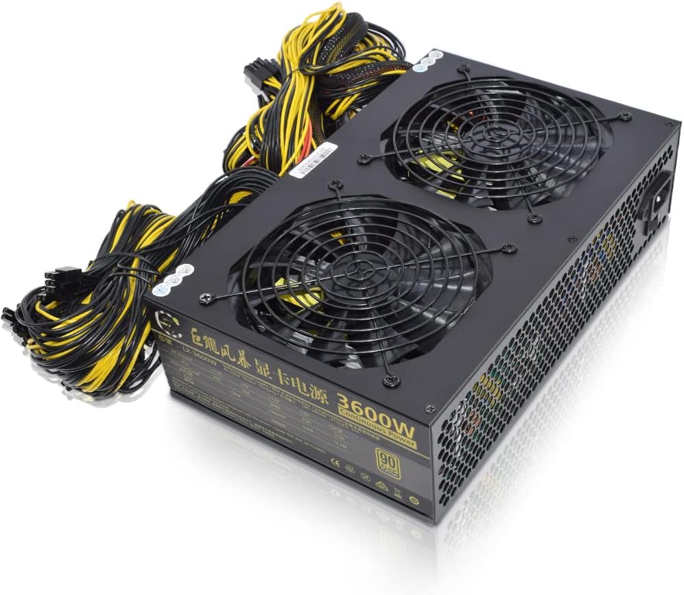 3600W ATX Power Supply 110-240V 12 GPU PSU T260074