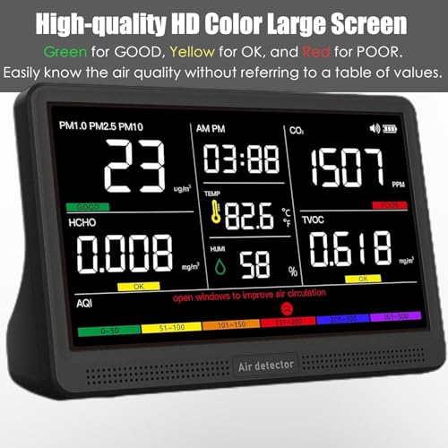 Indoor Air Quality Monitor 16 in 1 Portable Real-Time Detector S3942