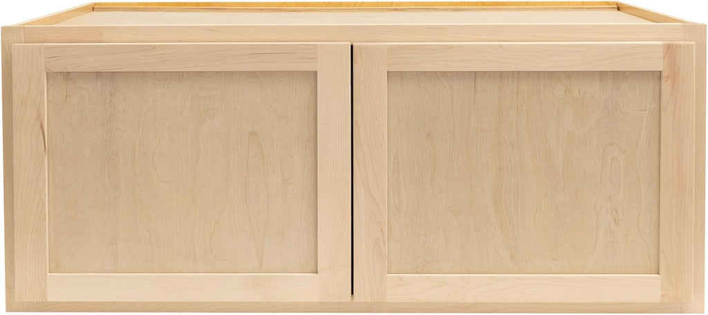 Raw Maple 24" D x 36" W x 12" H Shaker Style Hardwood Wall Kitchen Cabinets P6982