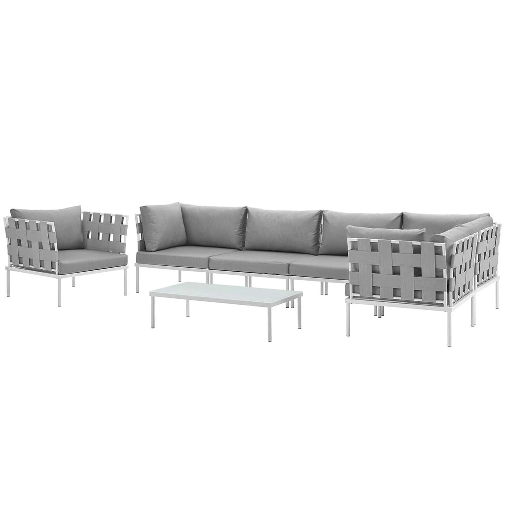 7 Piece Outdoor Patio Aluminum Sectional Sofa Set D386804
