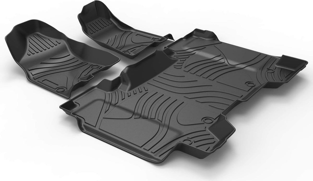 Black TPE Car Floor Mats Custom Full Set for Dodge Ram 1500 Crew Cab R792