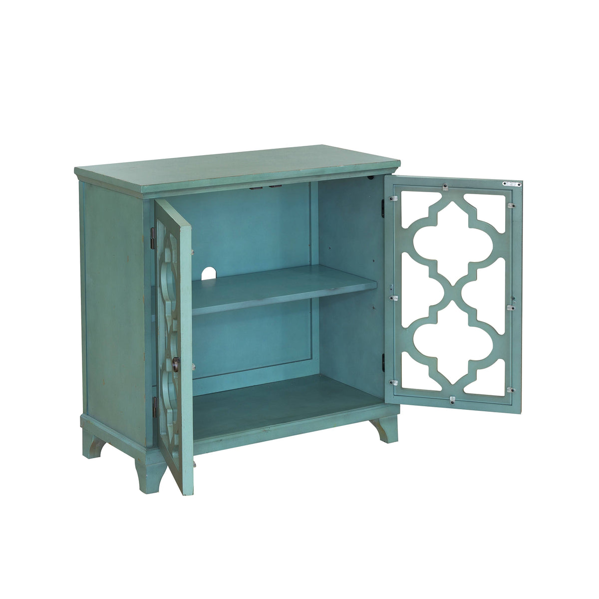 Blue Two Door Wood Chest E745
