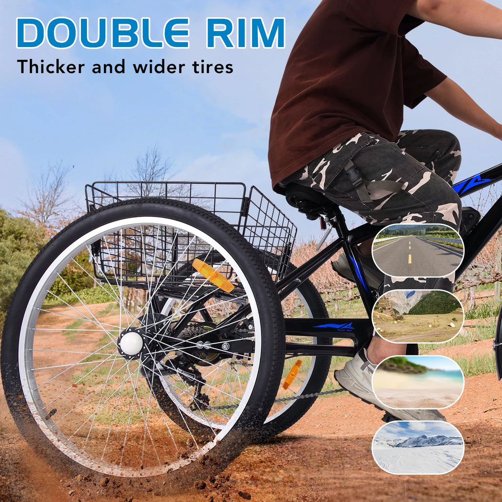 7-Speed Electric Trike with Basket F548
