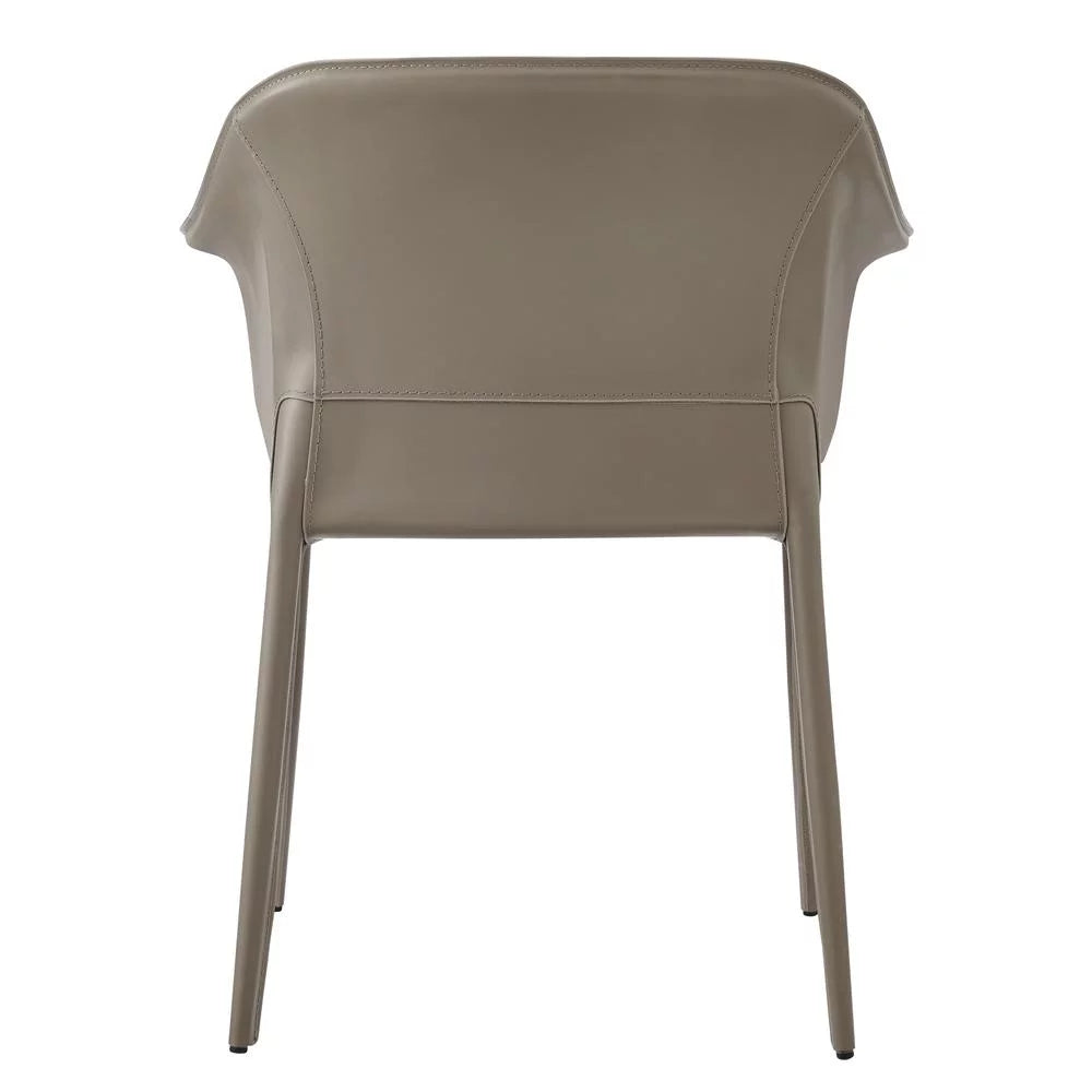 Recycled Leather Dining Arm Chair T9640