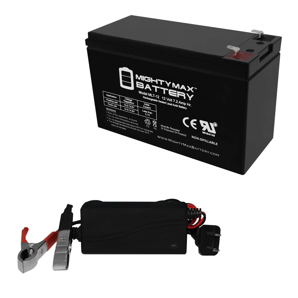 12V 7AH Replacement Battery + 12V 1Amp Charger N5657
