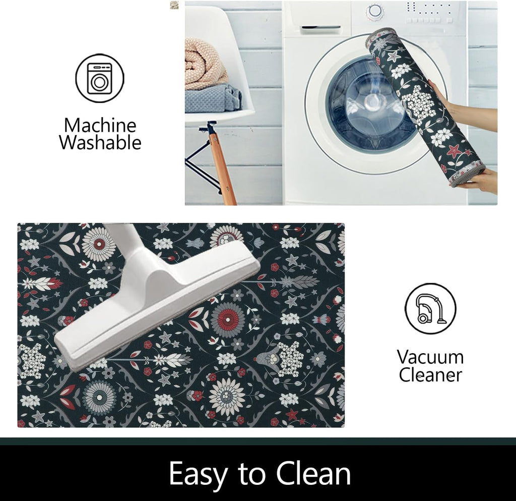 Non Slip Kitchen Rug Sets of 3 Low Pile Floor Carpet Sets C673