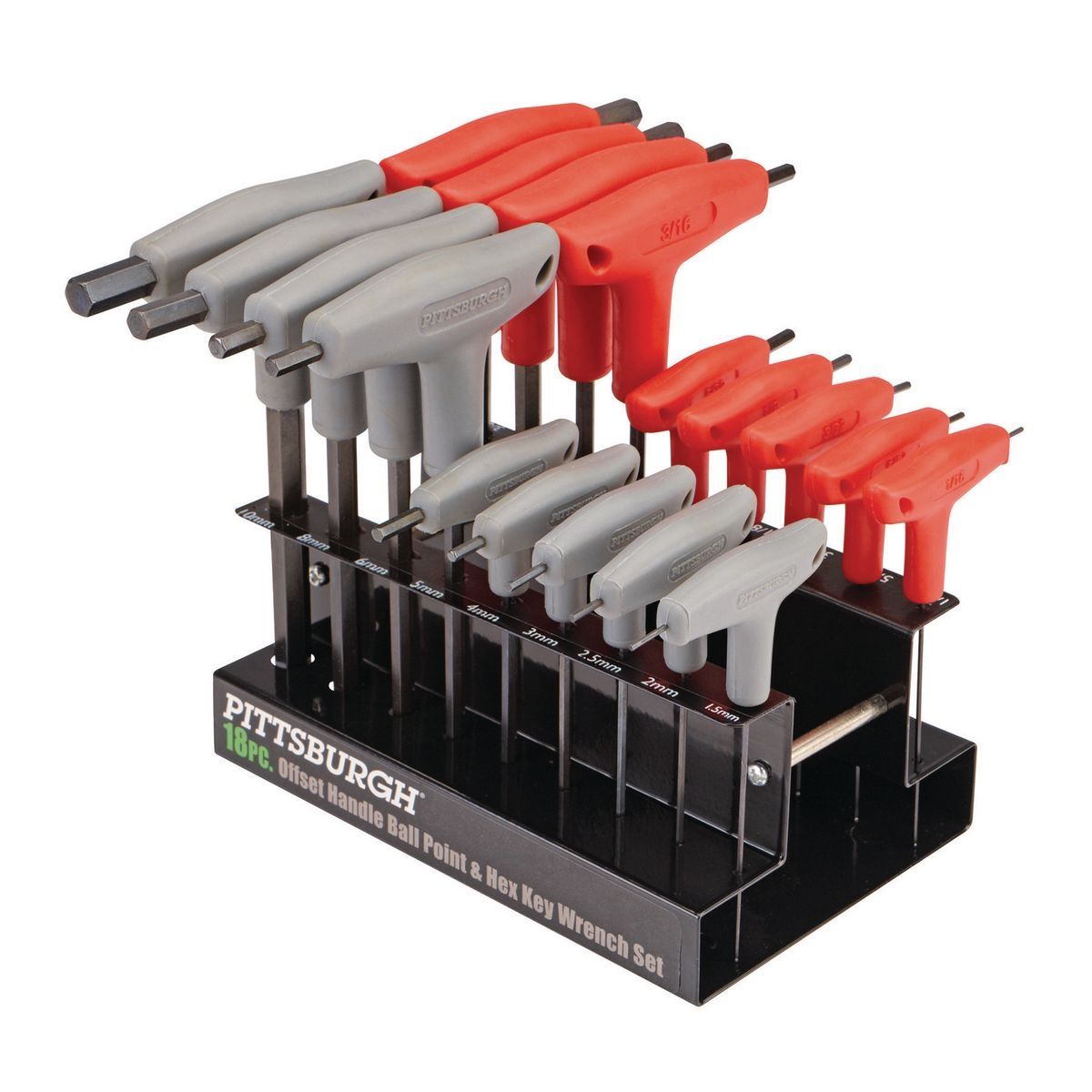 SAE and Metric T-Handle Ball End Hex Key Set, 18-Piece J7129