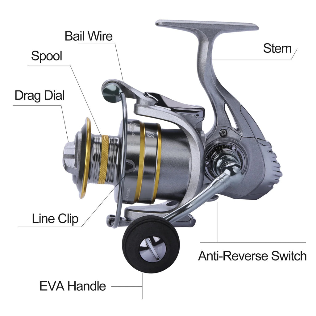 13+1 Ball Bearings Metal Body Spinning Fishing Reel W89556