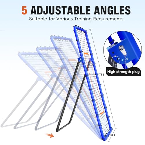 5 Angles Adjustable Volleyball Rebounder Net 7x4 Ft K4690
