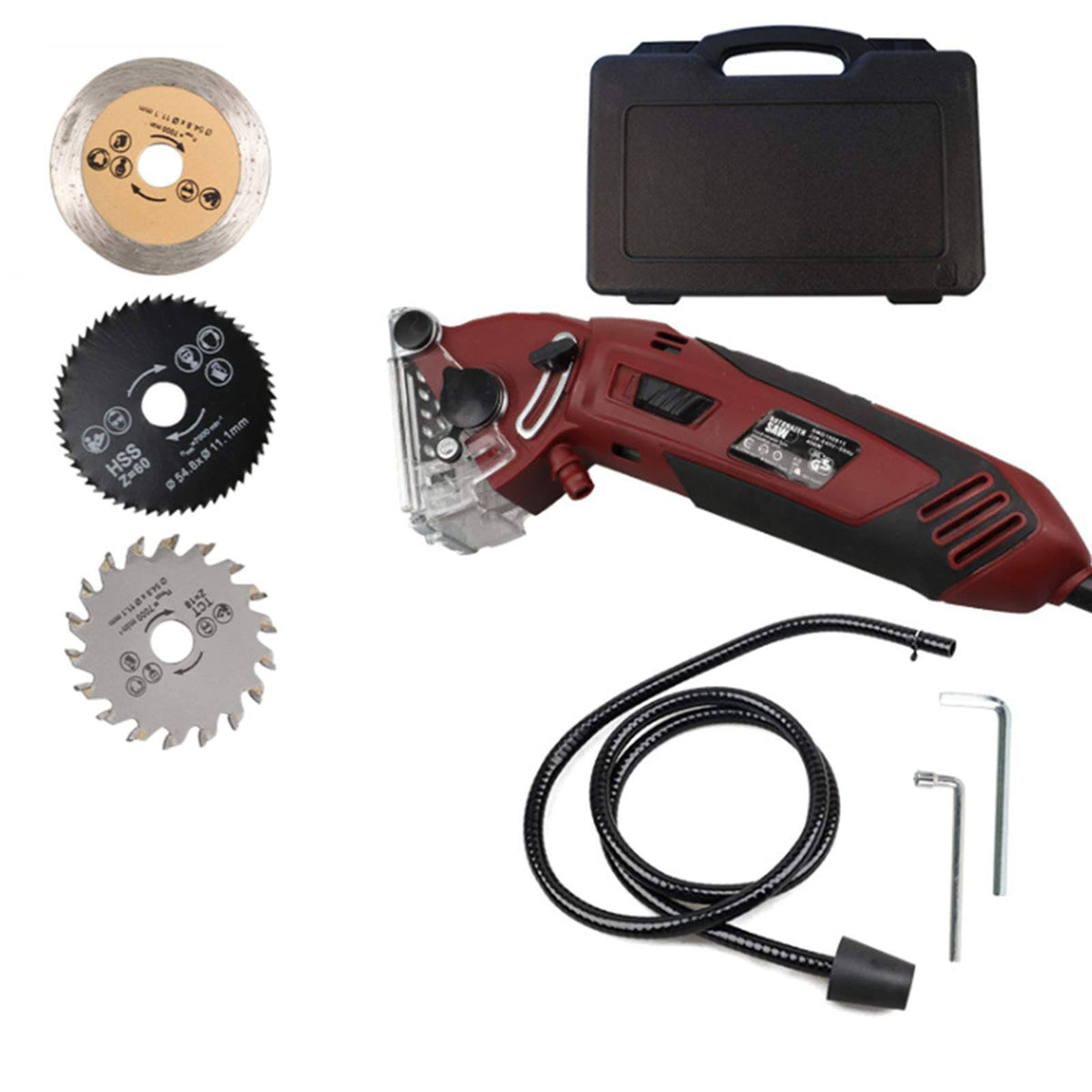 400W Multifunction Mini Circular Saw Machine Set with 3 Carbide Tipped Blade I8951