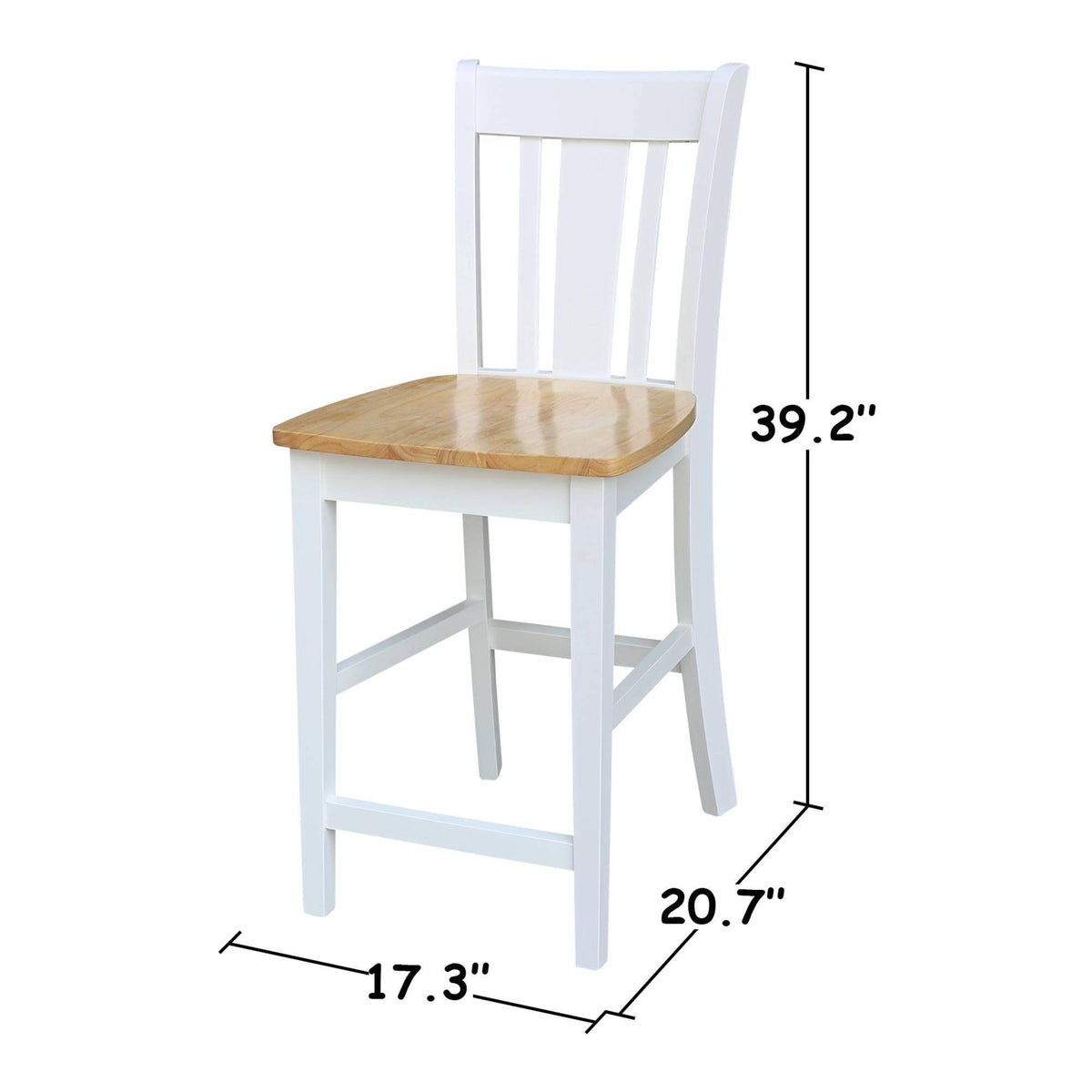White/Natural 24x22 Counter-Height Stool H720376