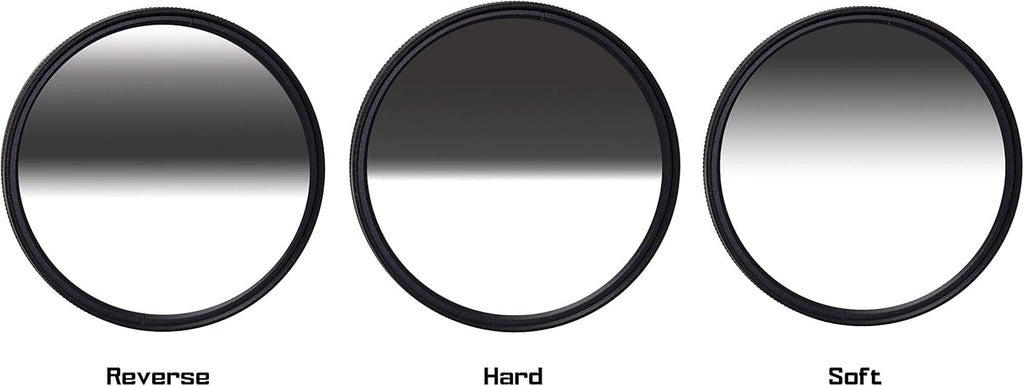 72mm Reverse Hard Soft ND8 Filter Neutral Density 3 Stop Optical Glass Pack of 2 W157