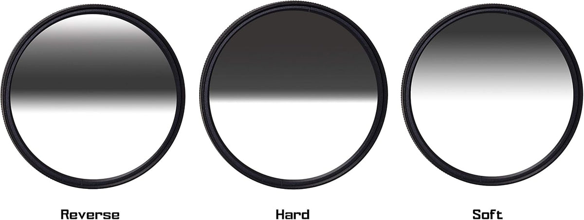 72mm Reverse Hard Soft ND8 Filter Neutral Density 3 Stop Optical Glass Pack of 2 W157