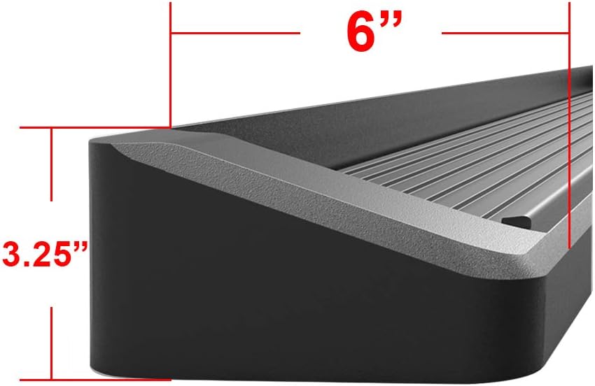 6in Black Running Boards H477