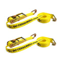 2 Heavy Duty Ratchet Straps with J Hooks, 2" x 27' Tie-Down Cargo Truck Straps N827647