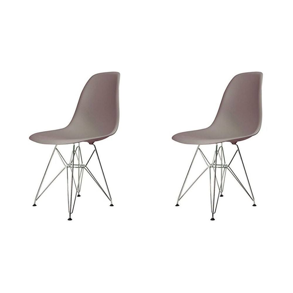 Black Beige ABS Dining Chair with Metal Legs (Set of Four) A28142
